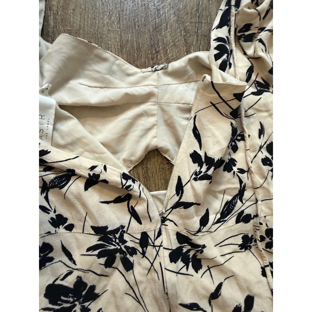 ASTR the Label Floral Puff Sleeve Cutout Mini Dress Cream Black Size S - Picture 5 of 7